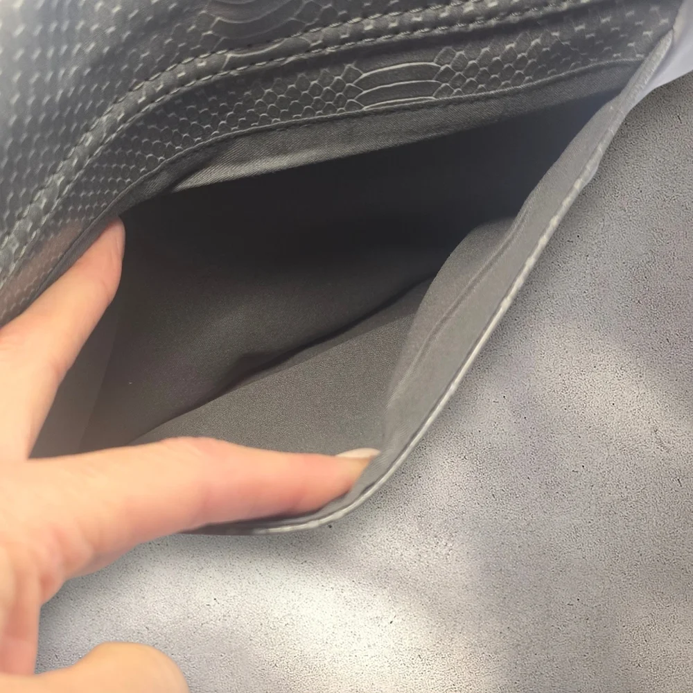 Limited Edition Envelope‎ Grey Snakeskin Clutch Foldover Crossbody